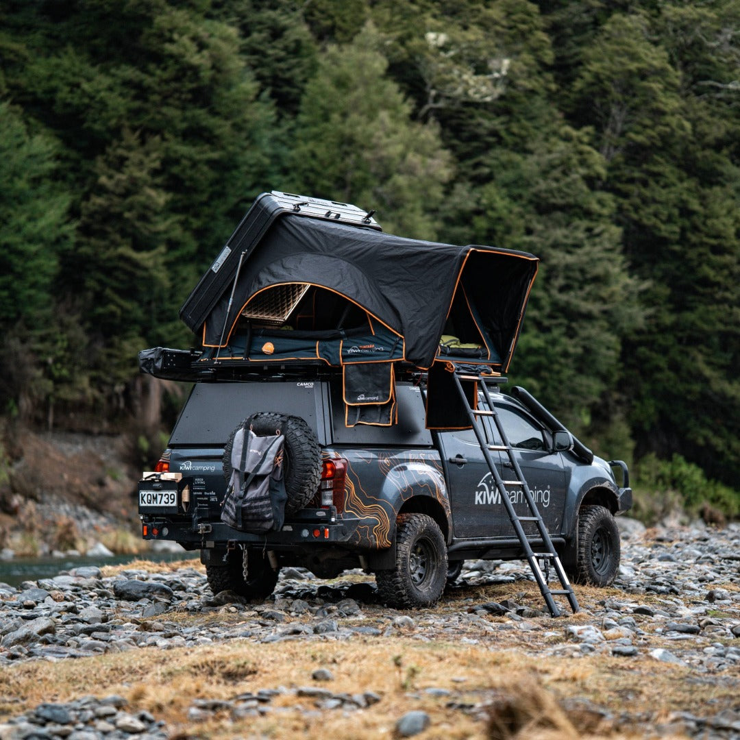 roof top tent rental new zealand Kiwi Camping Tuatara Pinnacle Rooftop Tent