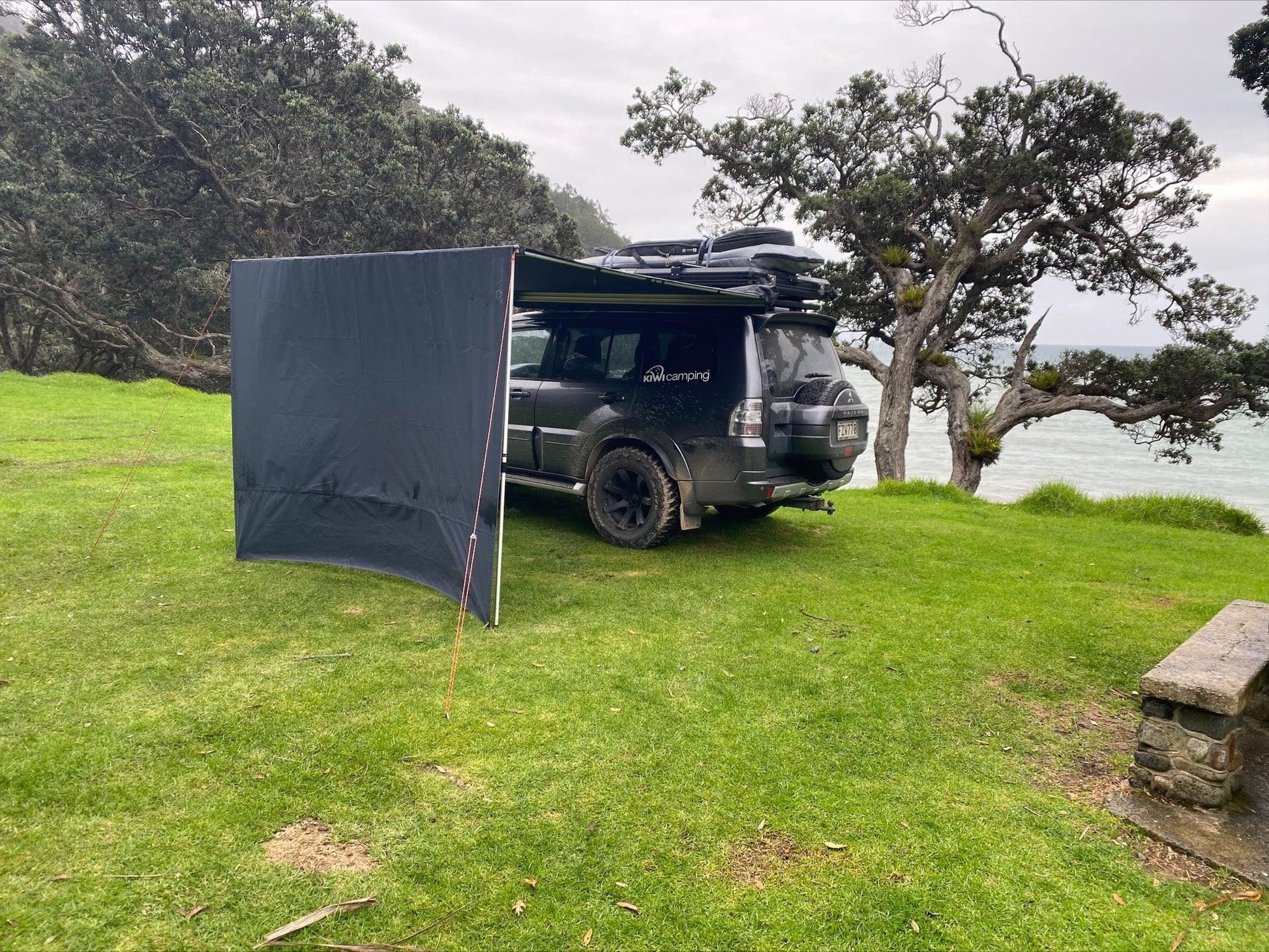 Tuatara 2.5 x 2.5m Side Awning - Front Wall - Kiwi Overland